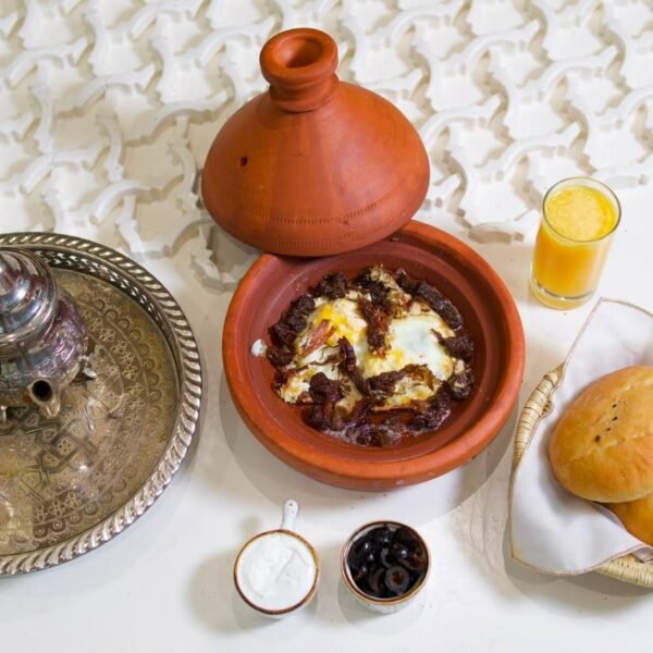 Moroccan Khlii & Eggs Breakfast